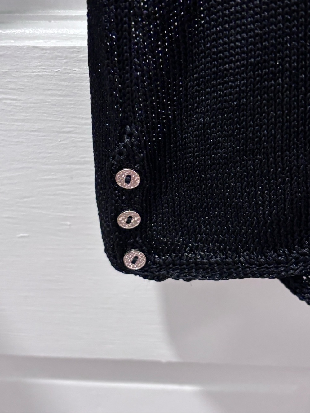 J. McLaughlin Women’s Anne LS V-Neck Tunic Top Size XS Black Open Knit NWT - Picture 5 of 9